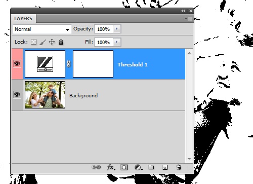 Так выглядит корректирующий слой Threshold в действии