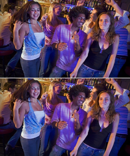 Фото с шумом и без