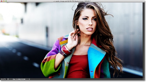 Наложение синего канала в режиме Overlay (Перекрытие)