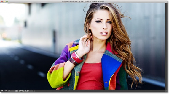 Изображение после понижения непрозрачности режима наложения Overlay (Перекрытие)