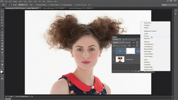 Корректирующий слой Curves (Кривые) Корректирующий слой Curves (Кривые)